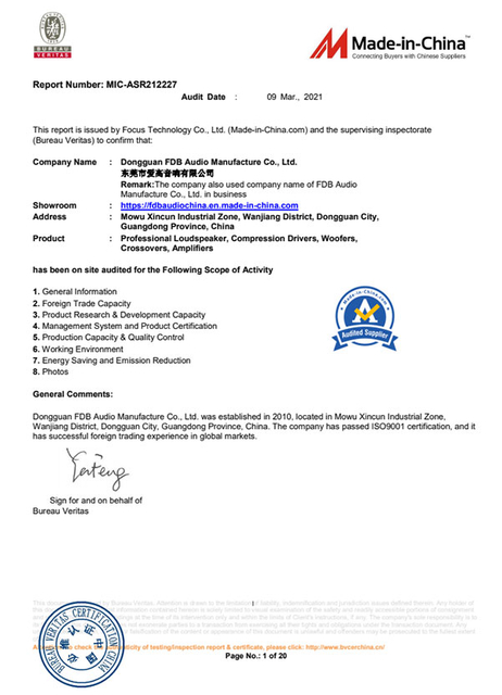 مصنع التدقيق - تقرير BY-BV